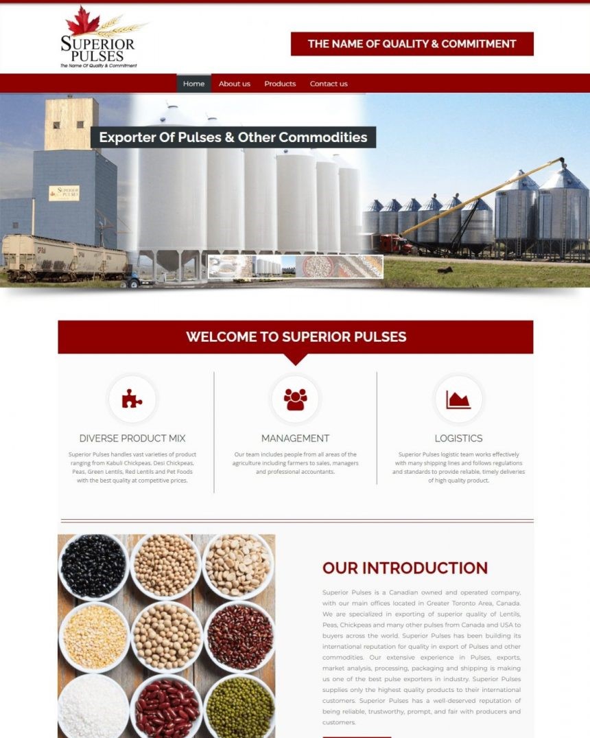 Superior Pulses Website